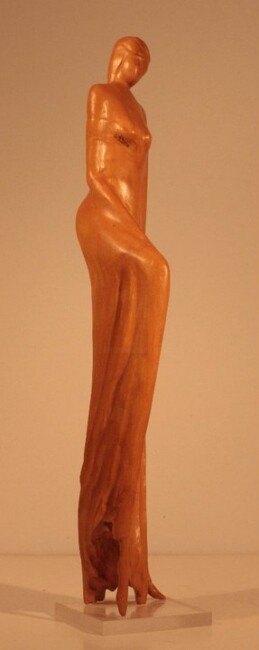 Scultura intitolato "Pointe - le pied" da Max Bernard, Opera d'arte originale, Legno