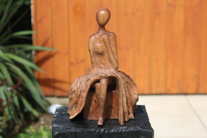 Sculpture titled "Mariage ou pas?" by Max Bernard, Original Artwork, Wood