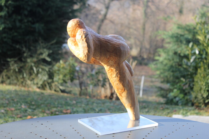 Sculpture intitulée "Course à l'état brut" par Max Bernard, Œuvre d'art originale, Bois