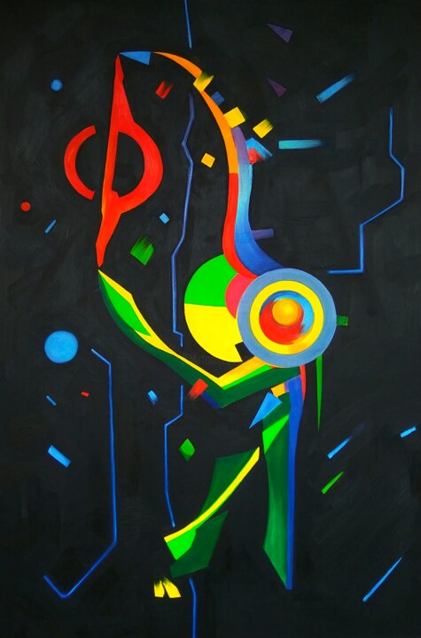 Painting titled "NOIR ORION" by Max Bozhko, Original Artwork, Oil