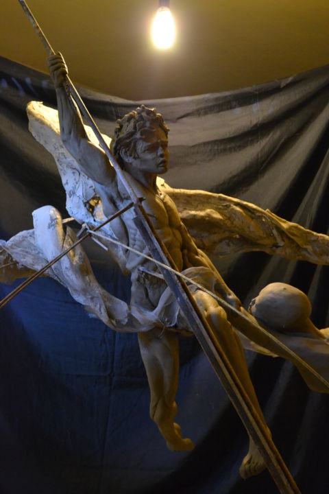 Sculptuur getiteld "HOMO NOVUS - UNA NU…" door Max D'Avanzo Il Nolano, Origineel Kunstwerk, Metalen