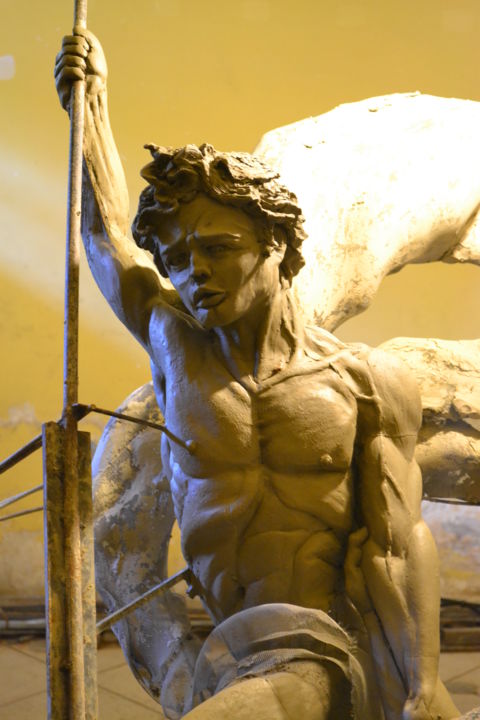 Skulptur mit dem Titel "HOMO NOVUS - UNA NU…" von Max D'Avanzo Il Nolano, Original-Kunstwerk, Metalle