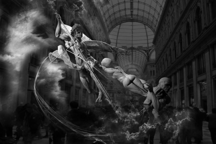 Γλυπτική με τίτλο "MENS SUPER OMNIA -…" από Max D'Avanzo Il Nolano, Αυθεντικά έργα τέχνης, Μέταλλα