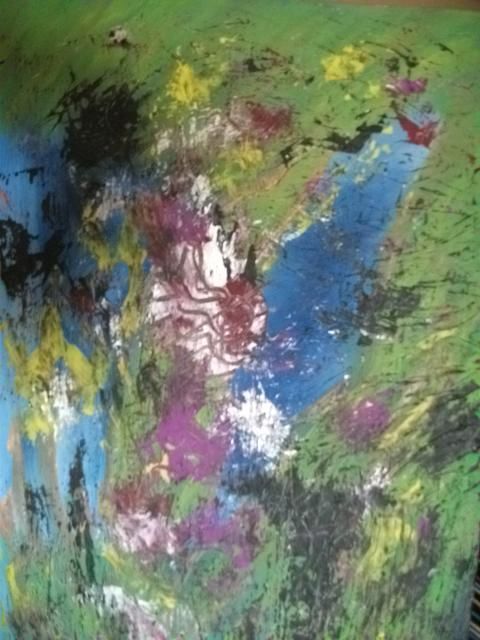 Painting titled "ABSTRAIT" by Max-Denis Deperrois, Original Artwork, Oil
