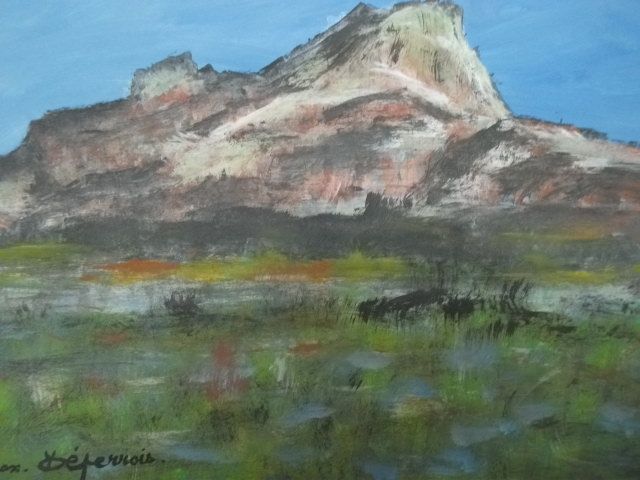 Painting titled "LE MONT ST VICTOIRE…" by Max-Denis Deperrois, Original Artwork, Oil