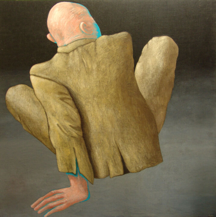 Malerei mit dem Titel "Aufbruchsstimmung" von Max Leonhard, Original-Kunstwerk, Pigmente