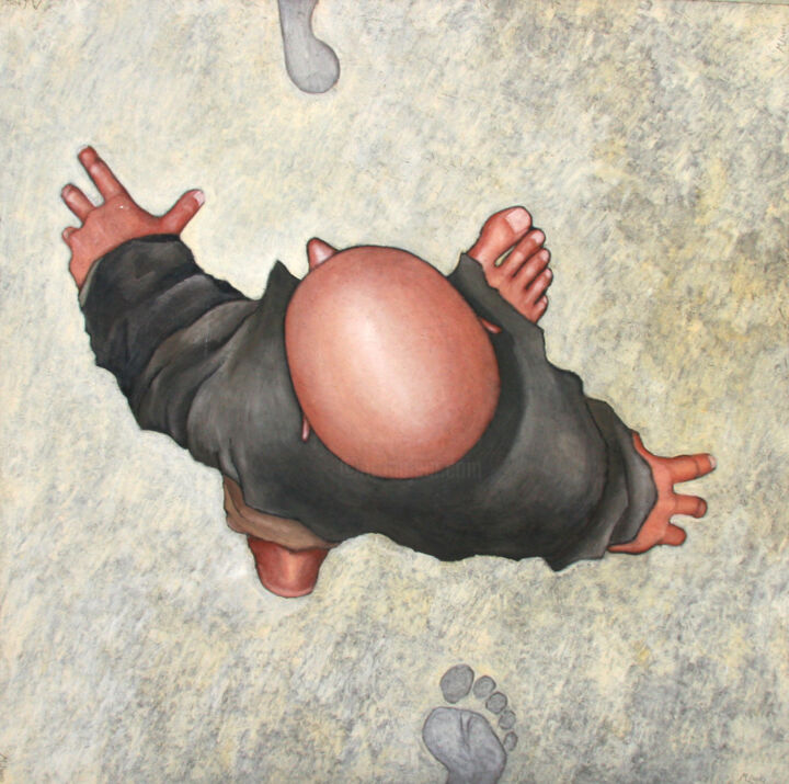 Malerei mit dem Titel "Der Weg des Erfolgs" von Max Leonhard, Original-Kunstwerk, Pigmente