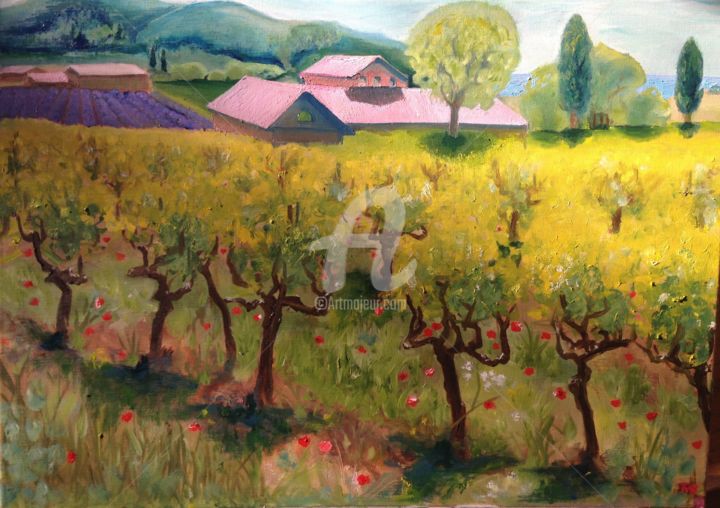 Картина под названием ""Прованс-дом розовы…" - Max Trubachev (Art_TM_V), Подлинное произведение искусства, Масло