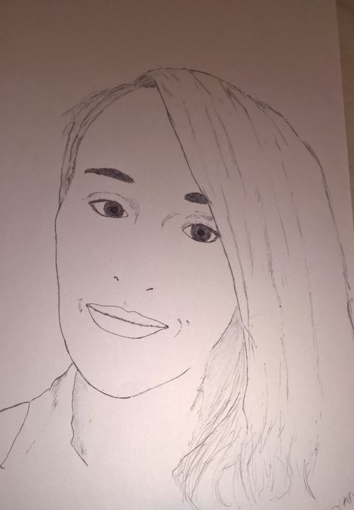 Dessin intitulée "L'attente" par Max Yo, Œuvre d'art originale, Stylo à bille