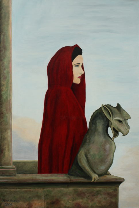 Painting titled "On the Balcony" by Robert Harris, Original Art, Oil