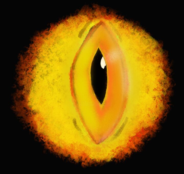 Digital Arts titled "Eye of flames" by Maxim Landau, Original Artwork, Digital Painting