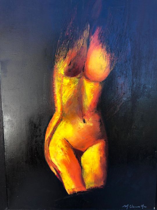 Peinture intitulée "Femme nue" par Marie-Claire Gé, Œuvre d'art originale, Huile