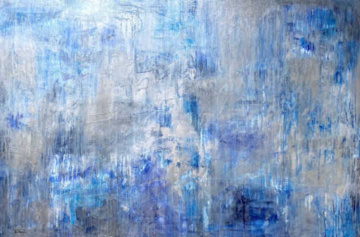 绘画 标题为“Bleu Argent” 由Eric François, 原创艺术品, 油