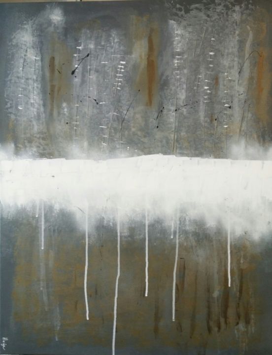 Pittura intitolato "white tears" da Maxime Haja, Opera d'arte originale, Acrilico