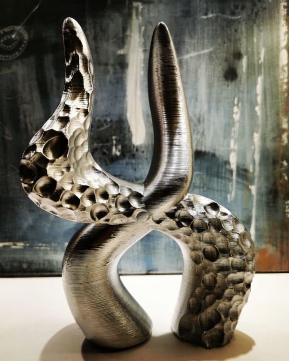 Sculpture titled "Horns" by Maxime Haja, Original Artwork, 3D Modeling