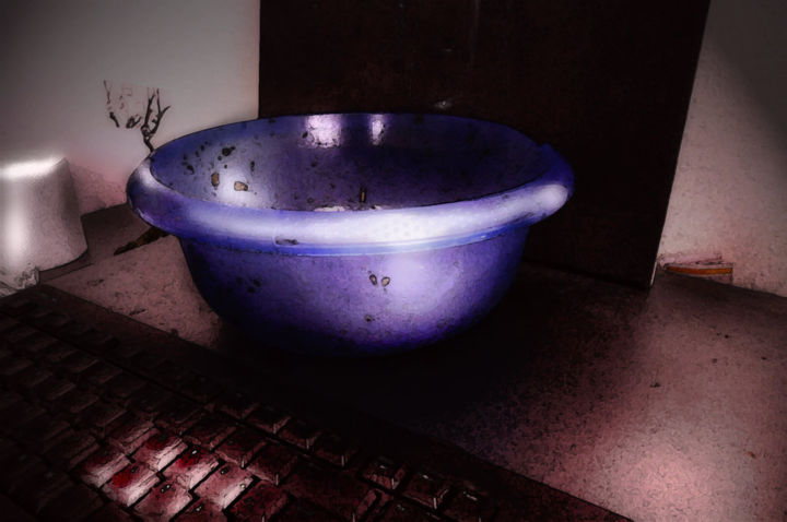 Painting titled "blue bowl 3 d" by Maximilian Zabielski, Original Artwork