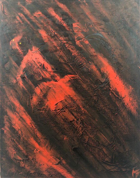 「Red rain」というタイトルの絵画 Maxim Zinov'Evによって, オリジナルのアートワーク, オイル