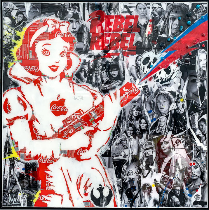 Κολάζ με τίτλο "Rebel rebel" από Maxl, Αυθεντικά έργα τέχνης, Κολάζ