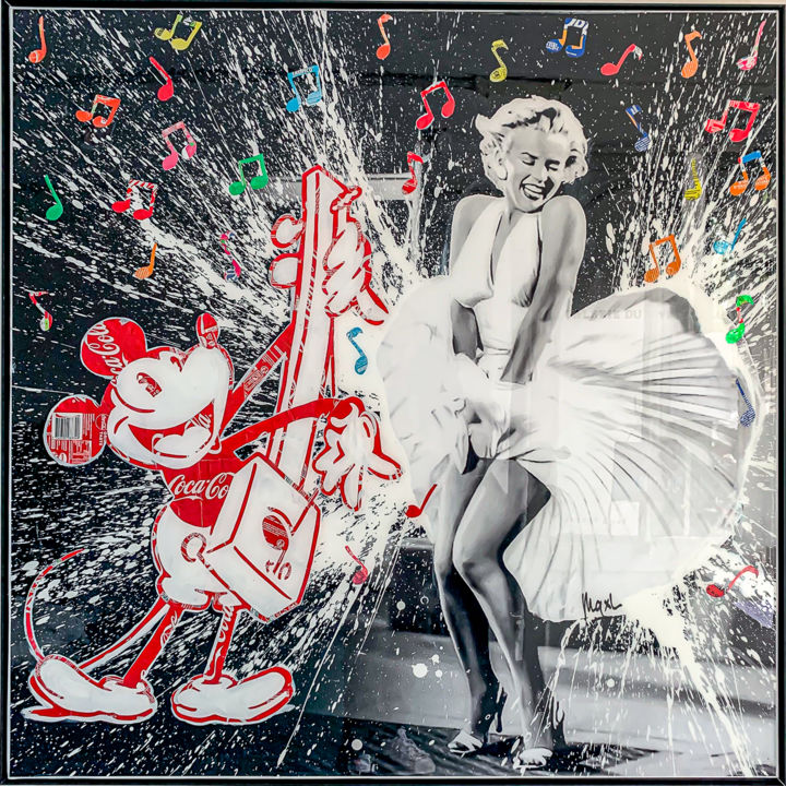 Pittura intitolato "Marilyn & Mickey" da Maxl, Opera d'arte originale, Collages