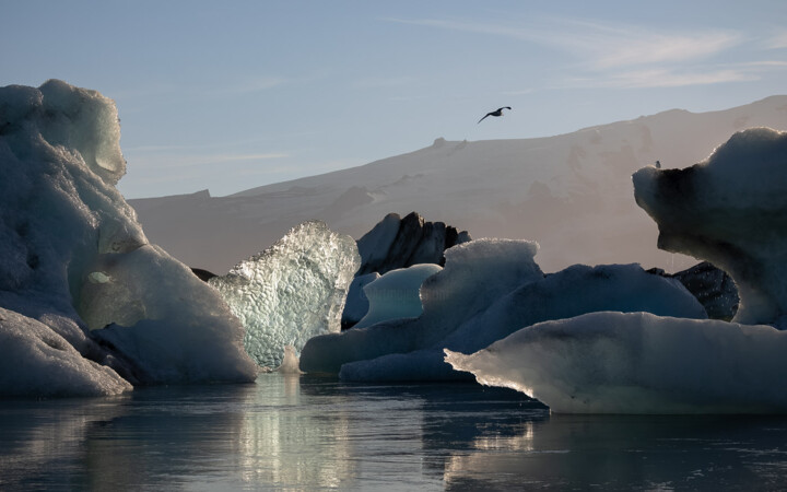 Photographie intitulée "L'âme du glacier" par Max Lévine, Œuvre d'art originale, Photographie numérique Monté sur Aluminium