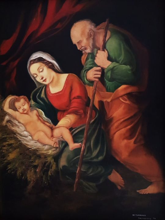 Painting titled "nativita-1994.jpg" by Salvatore De Tommaso, Original Artwork, Oil
