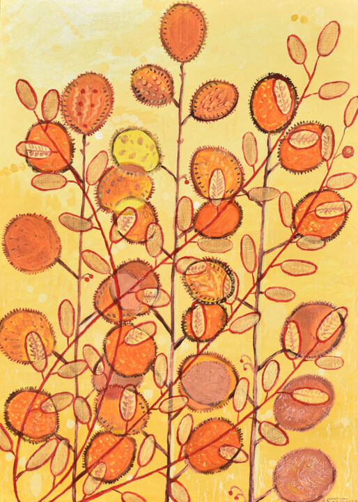 Картина под названием "Осенний сонет" - Людмила Васильевна Блохина, Подлинное произведение искусства, Акрил