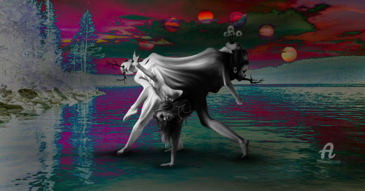 Цифровое искусство под названием "Dancing women" - May Michaelis, Подлинное произведение искусства, 2D Цифровая Работа