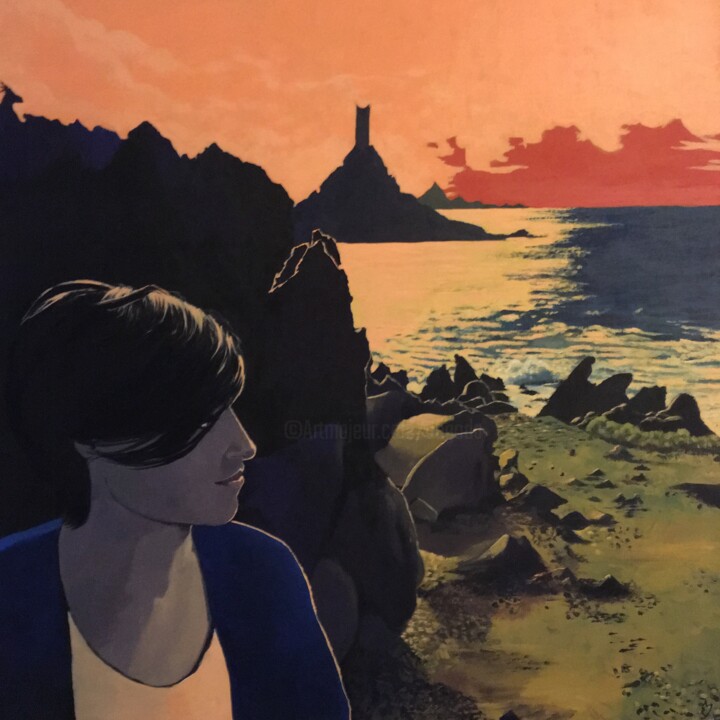 Schilderij getiteld "Les îles Sanguinair…" door Maya Ratovondrahona, Origineel Kunstwerk, Acryl