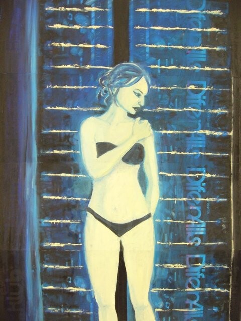 Pintura titulada "Crépuscule cellulit…" por Maya Ratovondrahona, Obra de arte original, Oleo