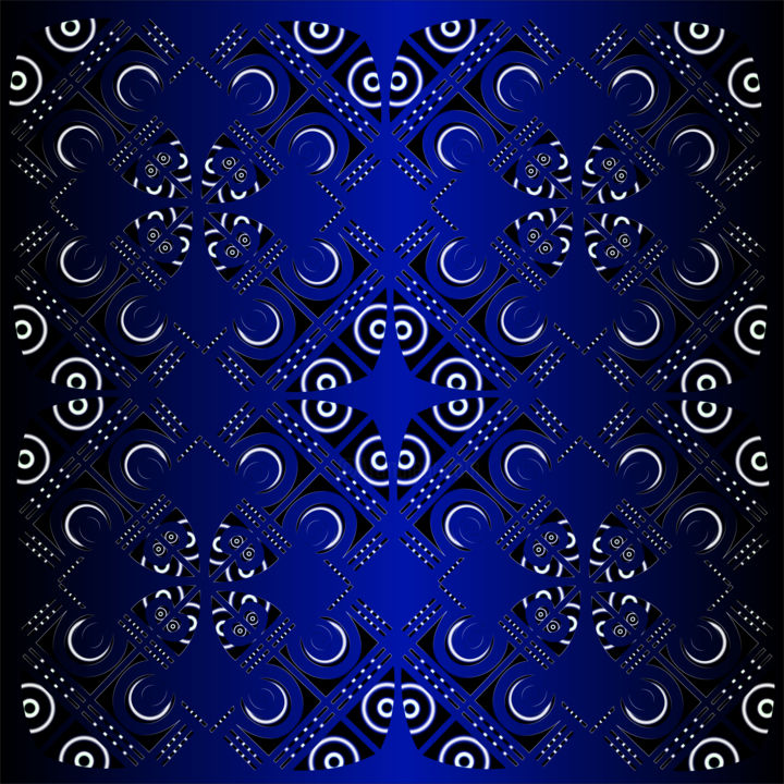 Arts numériques intitulée "motif fond bleu.jpg" par Mayana, Œuvre d'art originale, Travail numérique 2D
