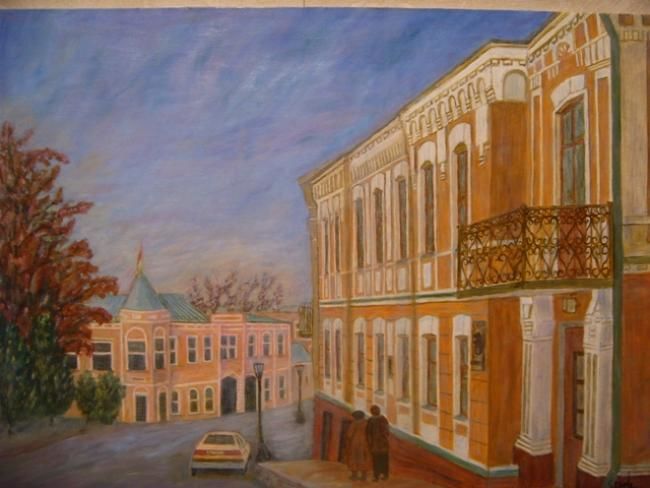 Schilderij getiteld "Киев, Андреевский с…" door Maiia Nepovinnova, Origineel Kunstwerk