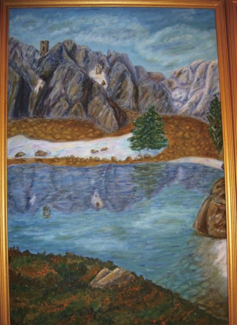 Peinture intitulée "Триптих 2- Татры в…" par Maiia Nepovinnova, Œuvre d'art originale, Huile