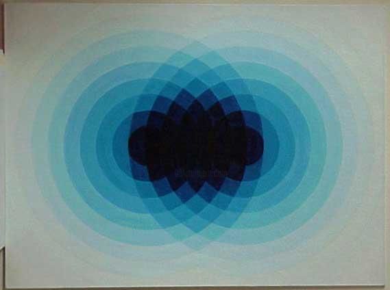Painting titled "Light Blue Double" by Maya Brassel, Original Artwork, Oil