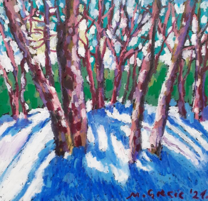 Dibujo titulada "Winter" por Maja Grecic, Obra de arte original, Pastel