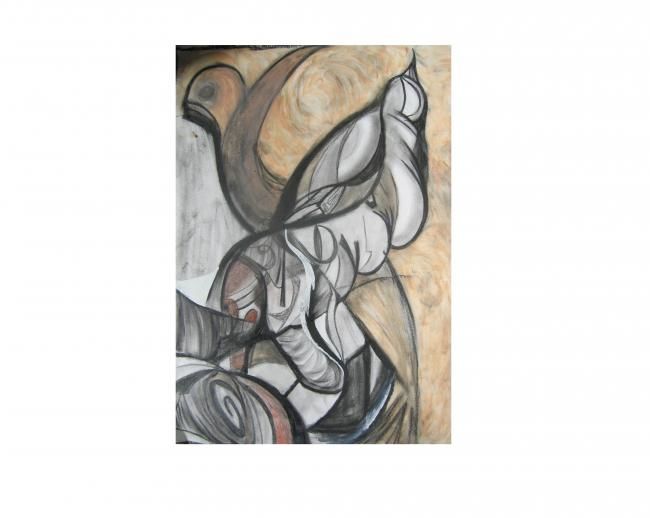 Peinture intitulée "L'oiseau et le coqu…" par Maya, Œuvre d'art originale
