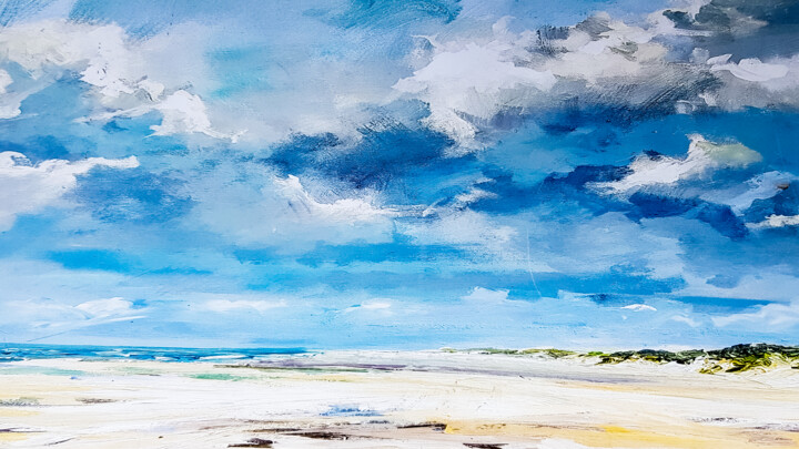 Painting titled "Clouds..." by Maysen Mccomis, Original Artwork, Watercolor