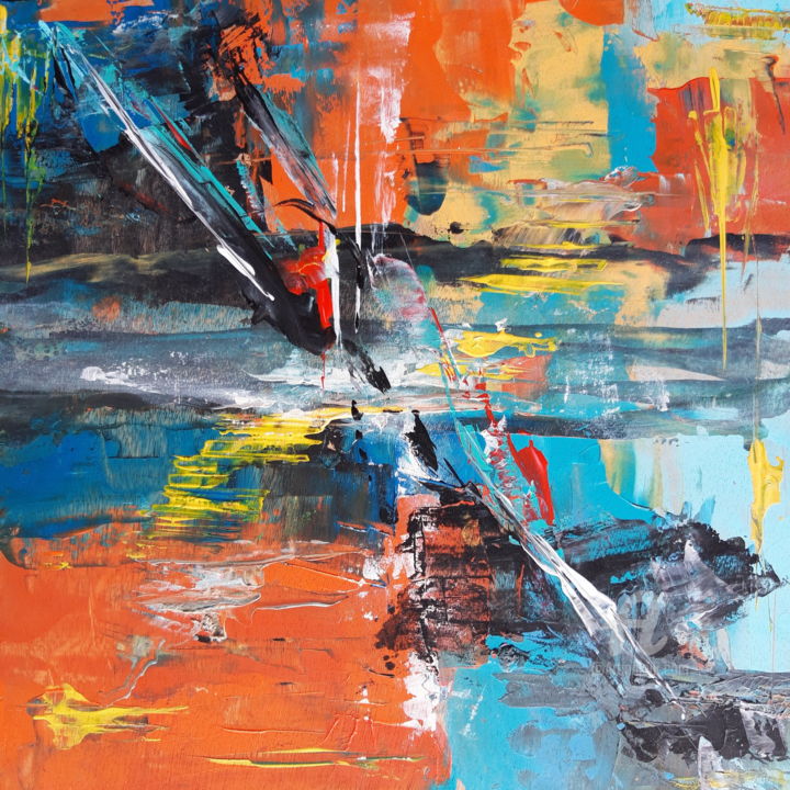 Peinture intitulée "Reflets anachroniqu…" par Cécile Mazaleyrat, Œuvre d'art originale, Acrylique