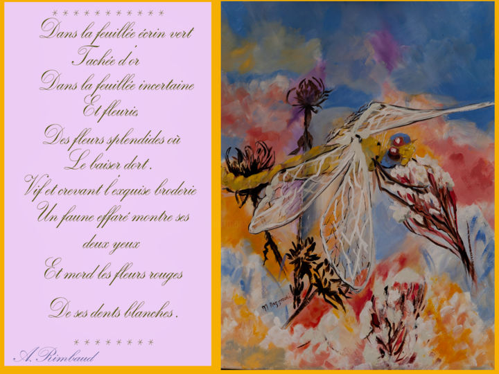 Peinture intitulée "d-un-poeme-de-rimba…" par Anne Marie Mazzocchi, Œuvre d'art originale,
