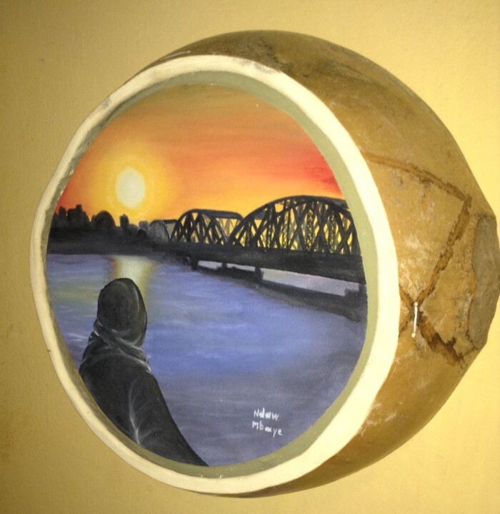 Peinture intitulée "Histoire de Saint-L…" par Mbaye Ndaw, Œuvre d'art originale, Acrylique