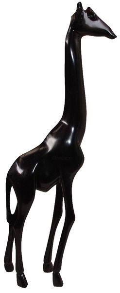 Sculptuur getiteld "Girafe en bois d'éb…" door Mbode, Origineel Kunstwerk, Hout