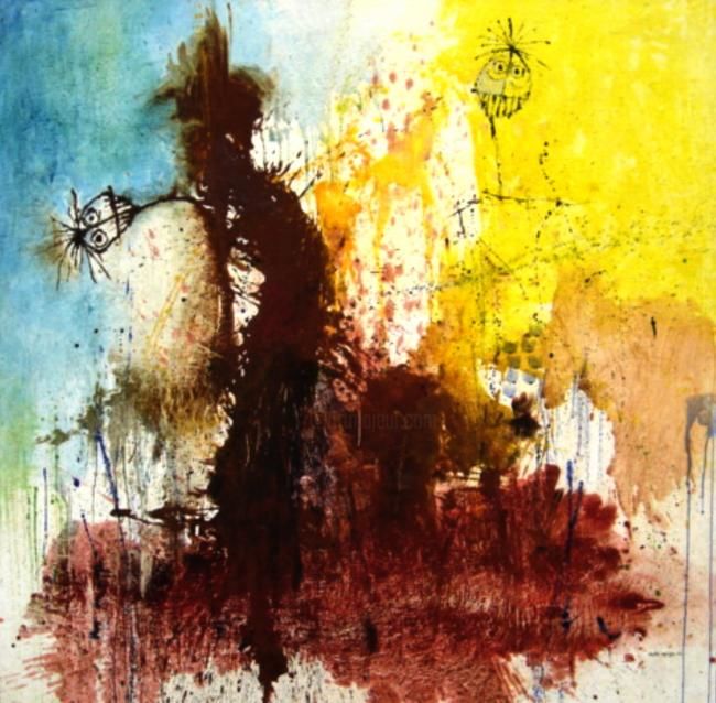 Картина под названием "before the title" - Mboko Lagriffe, Подлинное произведение искусства, Масло