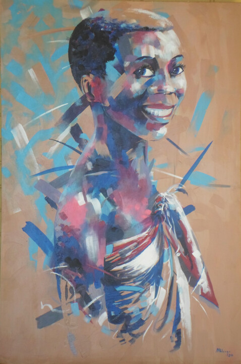Schilderij getiteld "Reed Dance Festival…" door Mbongeni, Origineel Kunstwerk, Acryl