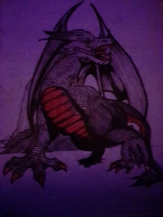 Drawing titled "DRAGON" by Mbulelo Mayoyo, Original Artwork, Ink