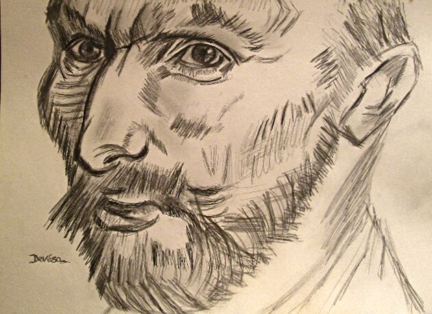Dessin intitulée "Portrait de Vincent…" par Mc Devésa, Œuvre d'art originale