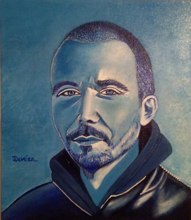 Painting titled "Portrait de Marek" by Mc Devésa, Original Artwork, Acrylic