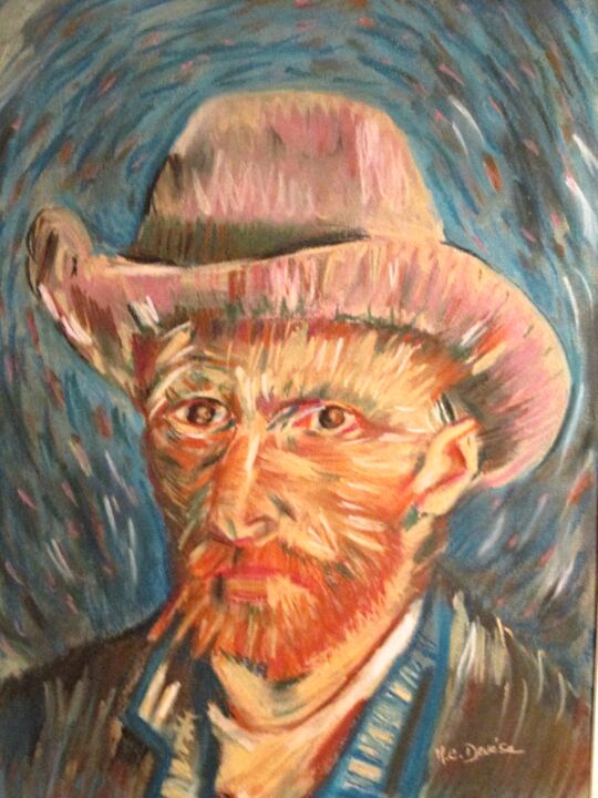 「Portrait de Vincent…」というタイトルの描画 Mc Devésaによって, オリジナルのアートワーク, パステル