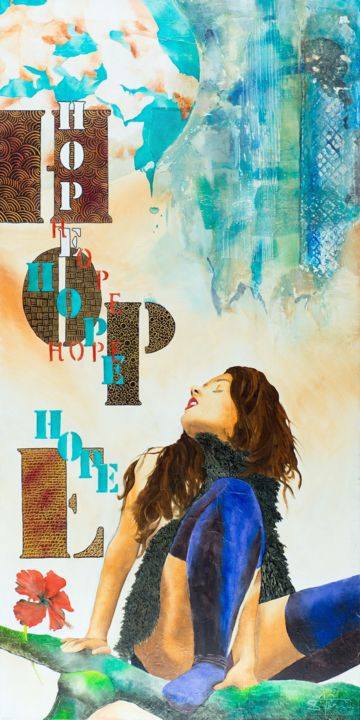 Peinture intitulée "hope-2.jpg" par Marie-Christine Sartin, Œuvre d'art originale, Huile