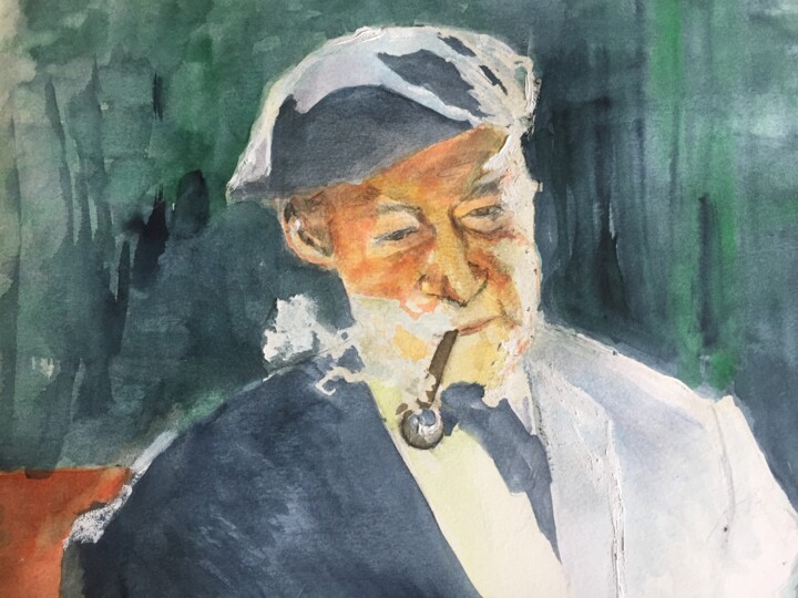 Painting titled "GrandPère" by Mc Toulouse, Original Artwork, Watercolor