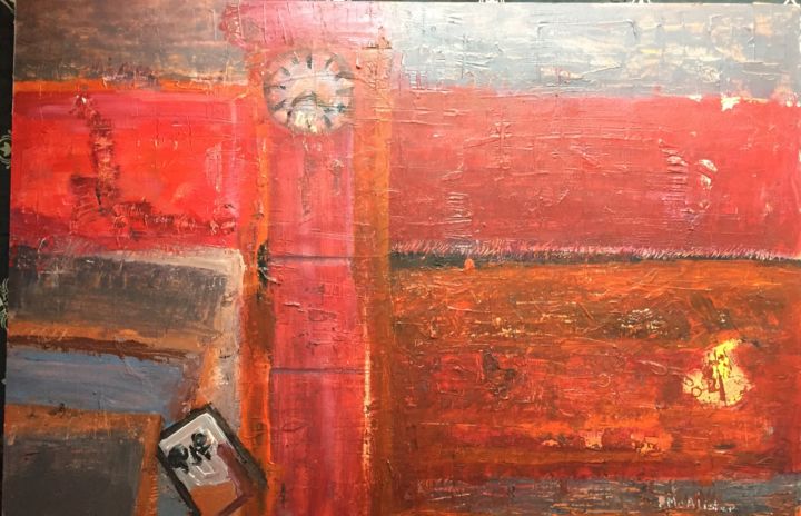 Ζωγραφική με τίτλο "La hora exacta" από Patricia Mc Alister, Αυθεντικά έργα τέχνης, Ακρυλικό Τοποθετήθηκε στο Ξύλινο πάνελ