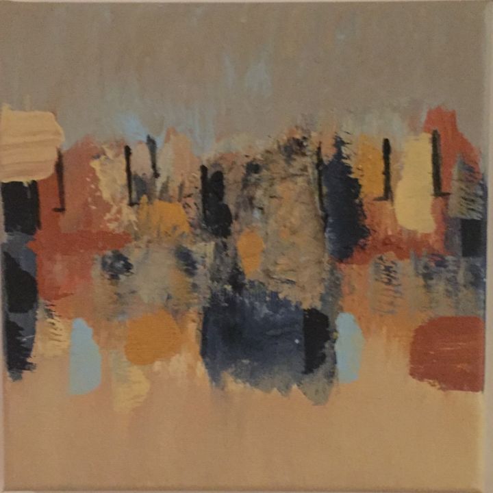 Peinture intitulée "Ciudad pequeña III" par Patricia Mc Alister, Œuvre d'art originale, Acrylique Monté sur Panneau de bois